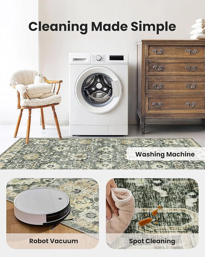 AMADA HOMEFURNISHING 5x7 Area Rugs, Washable Living Room Rug Low-Profile - Image 5