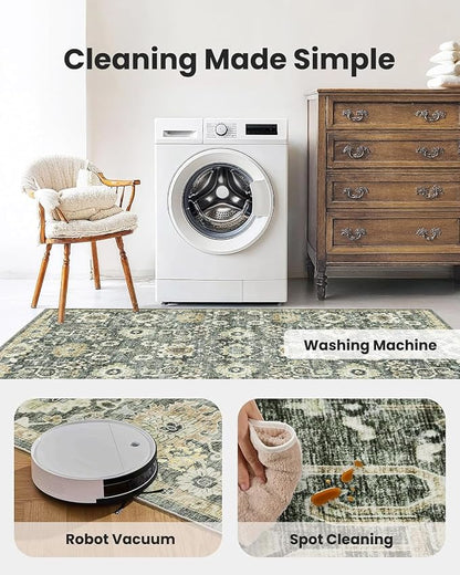 AMADA HOMEFURNISHING 8x10 Washable Area Rug, Low-Profile Large Area Rug - Image 4
