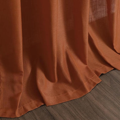 Rust Linen Curtains 96 Inches Long - Image 9