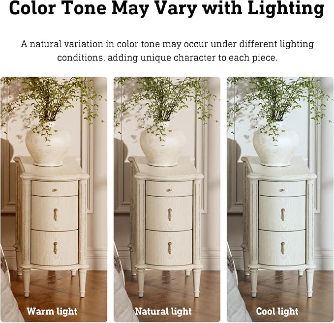 STO'SENSE Nightstand Set of 2 w/Charging Station & 3 Drawers, Pre-Assembled - Image 9