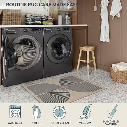 Lahome Enfys Rainbow Easy Jute Rug, 2x3 Farmhouse Kitchen Rugs Non Slip - Image 6