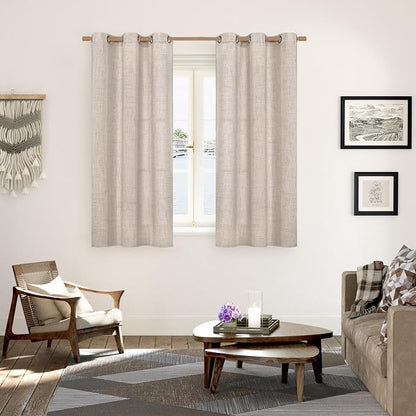 YoungsTex Natural Linen Curtains 48 Inch Length - Image 2