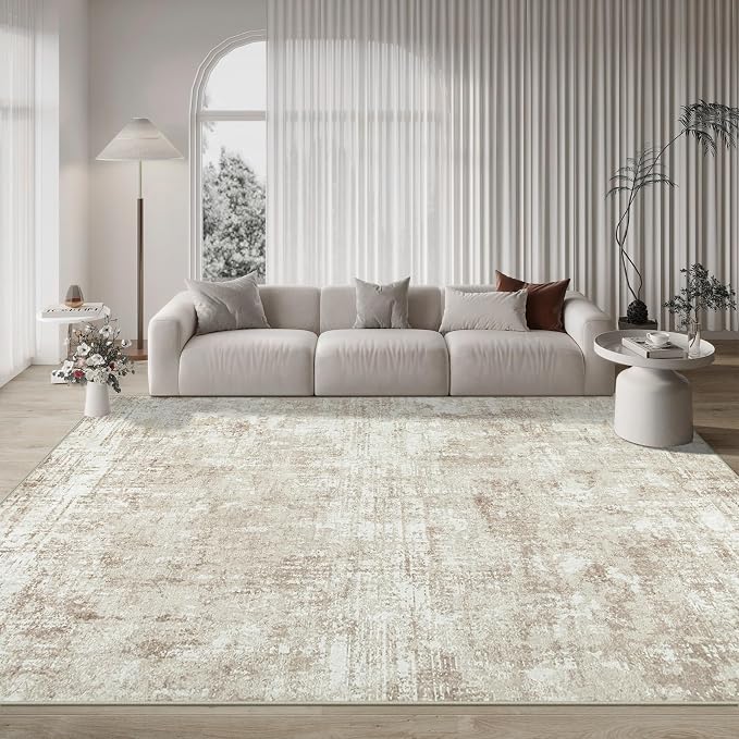 Aelenmu 9x12 Area Rugs for Living Room Bedroom Dining Room Washable Beige | - Image 9