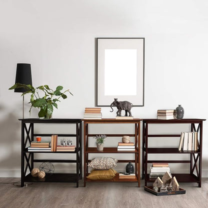 Montego 3-Shelf Bookcase-Walnut - Image 5