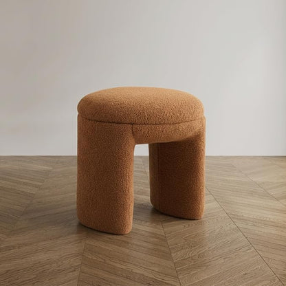 Furniture of America Rami Modern 18-inch Solid Wood Upholstered Ottoman - Image 2