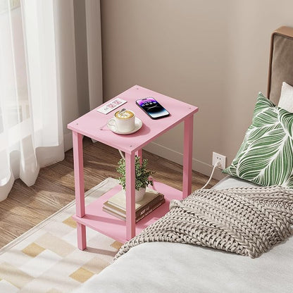 TUTOTAK End Table with Charging Station, Small Side Table with Outlets - Image 4