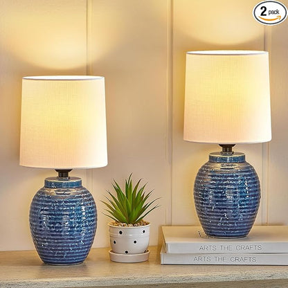 EJIAXIN Table Lamps Set of 2-13.75" Small Bedside Lamps by WelcometoEJIAXIN