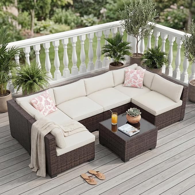 7-Piece Outdoor Sectional Furniture Set, Patio Furniture Sets - Image 7