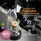 WOKEN COFFEE Compostable Nespresso Pods Variety Pack - Dark and Medium Roast Italian Espresso - Compostable Coffee Pods Compatible with Nespresso Machine (60 Pod Count, 6 Boxes)