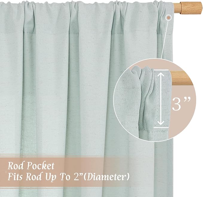 48 Inch Length Short Window Linen Curtains - Image 3