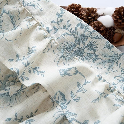 jinchan Ruffled Floral Valance Linen Shabby Chic Small Window Curtain 18 Inch - Image 6