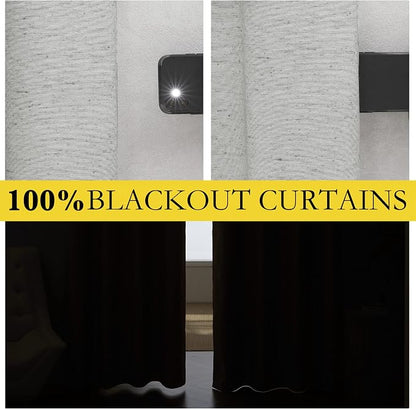 NICETOWN Grey Complete 100% Blackout Curtain Set - Image 2