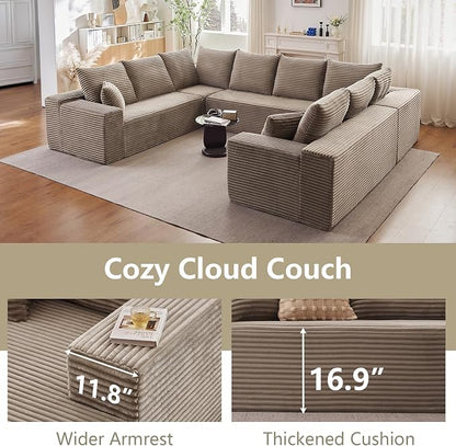Sectional Cloud Couch for Living Room, Modular Floor Deep-Seat Sofa, Big Comfy - Image 8
