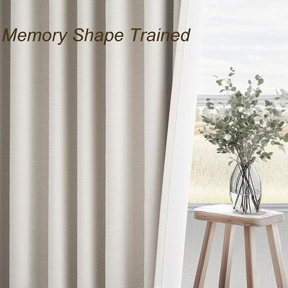 Cream Birch 84 Inch Longth 40 Inch Wide 100% Blackout Curtains 2 Panels Set - Image 5