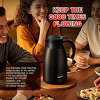 Thermal Coffee Carafe 2L/68 Oz Double-Wall Vacuum 304 Stainless Steel Insulated Thermoses Flask, 24-Hour Keeps Hot/Cold, Leak-Proof, for Travel, Work, Outdoor, BPA-Free, Easy to Clean