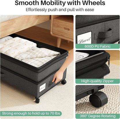 Kitstorack 4 Pack Height-adjustable Under Bed Storage - Image 3
