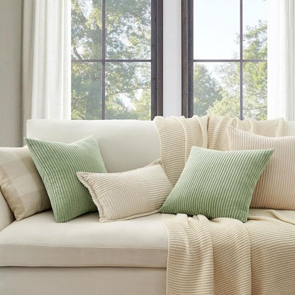 Topfinel Sage Green Decorative Throw Pillow Covers Set of 4, Soft Velvet Modern - Image 2