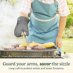 Cuisinart Heritage Kitchen Oven Mitts – Heat-Resistant Kitchen Mitts for Oven with Non-Slip Neoprene Palm, Long Cuff, and Cotton Filling – Durable Oven Gloves for Cooking, Baking, & Grilling