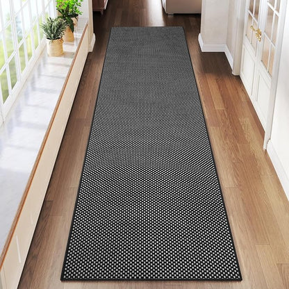 Hallway Runner Rug Extra Long Kitchen Runner Washable Black 2x8 ft | Boho Woven by YDKGL