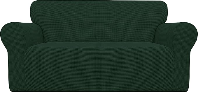 Easy-Going Stretch Oversized Loveseat Couch Covers Washable Dark Green | by Easy-Going