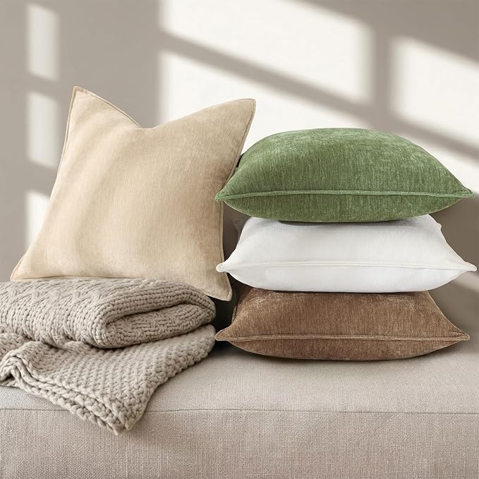 decorUhome Summer Couch Euro Sham Throw Pillow Covers 24x24 Set of 2, - Image 5
