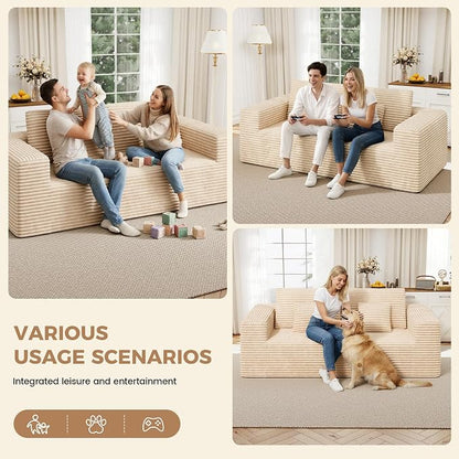 Luxanimarion 80'' Modern Cloud Loveseat Sofa, No Assembly Required Deep Seat - Image 6