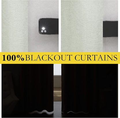 NICETOWN 100% Blackout Linen Curtains - Image 3