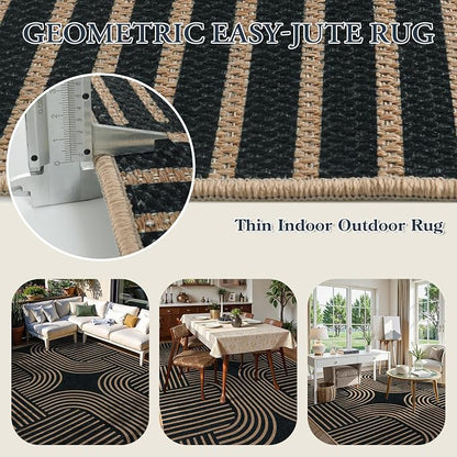Lahome Modern Geometric Easy Jute Rug, 6x9 Area Rugs - Image 4