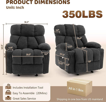 Massage Rocking Recliner Chair, Ergonomic Recliners Sofa - Image 2