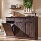 IFGET Triple Tilt Out Trash Can Cabinet, 20 Gallon Farmhouse Laundry Hamper by IFGETEnrichYourLivingSpace