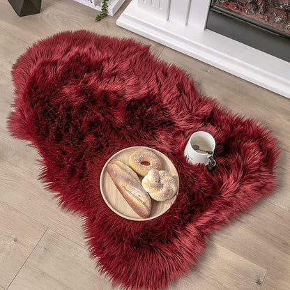 Ashler faux fur rug, Fluffy Shaggy Area Rug Ultra Soft 2 x 3 Feet Sheepskin Fur by AshlerHomeDeco