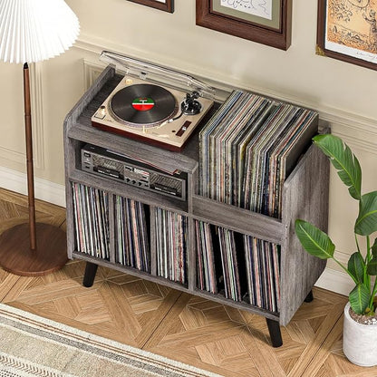 Record Player Stand, Large Record Player Table Cabinet - Image 6