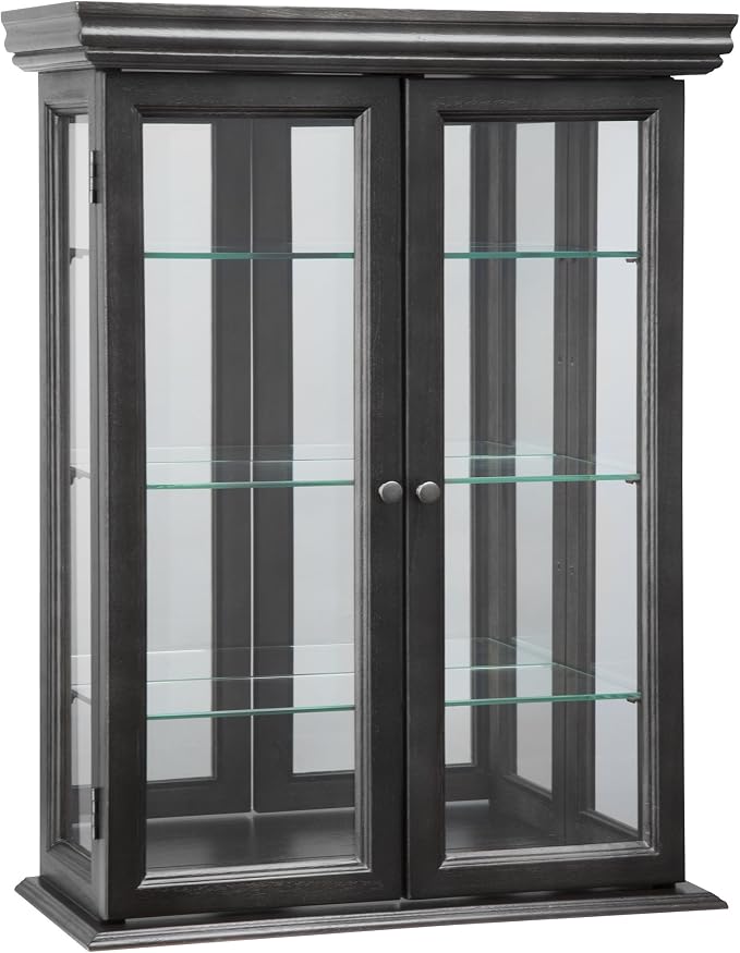 Design Toscano Country Tuscan Hardwood Wall Curio Cabinet: Ebony Black Finish by DesignToscano