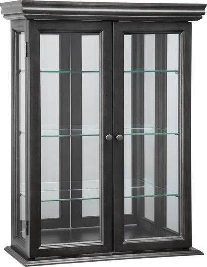 Design Toscano Country Tuscan Hardwood Wall Curio Cabinet: Ebony Black Finish by DesignToscano