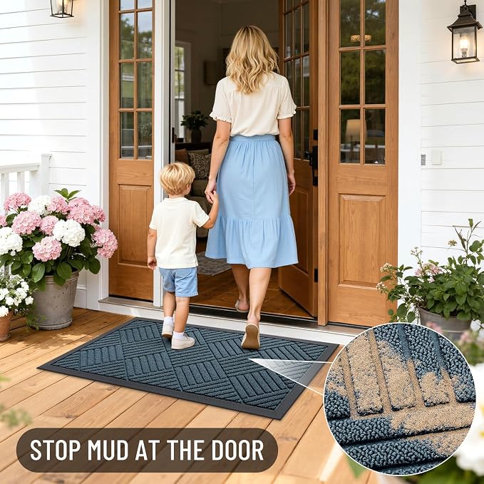 OLANLY Front Door Mat Outside Entrance 35x23, Waterproof Heavy-Duty Doormat | - Image 7