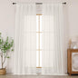 Chyhomenyc Extra Long Ivory Semi Sheer Curtains 120 Inches Long 2 Panels Set by Chyhomenyc