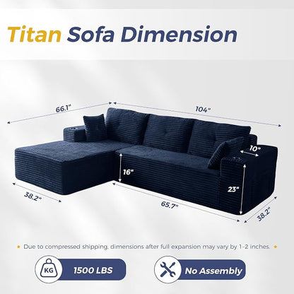 MAXYOYO 104" Modular Sectional Couch - Image 2