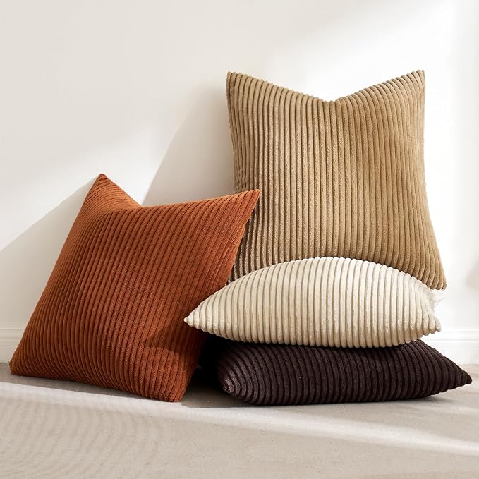 MIULEE Fall Decorative Throw Pillow Covers Chocolate Brown Rust 18x18 | Set of 4 - Image 7