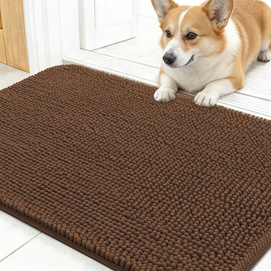 OLANLY Dog Door Mat for Muddy Paws 30x17, Super Absorbent Chenille Mud Mat | by OLANLY