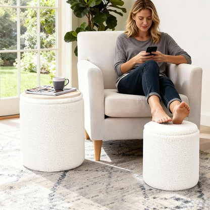 CAROLMADE Set of 2 Round Ottoman - Image 3