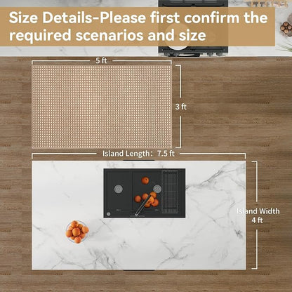 3x5 ft Area Rug Entryway Runner Kitchen Rugs Non Slip Washable Brown | Boho - Image 2