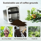 TECHSHARE Stainless Steel Knock Box, Square Espresso Knock Box, Large Capacity Coffee Knock Box, Easy to Clean Espresso Accessories for Home, Kitchen, Cafe, and More