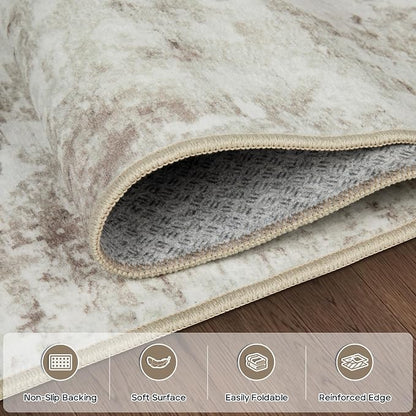 Aelenmu 10x14 Area Rugs for Living Room Dining Room Washable Beige | Soft - Image 4