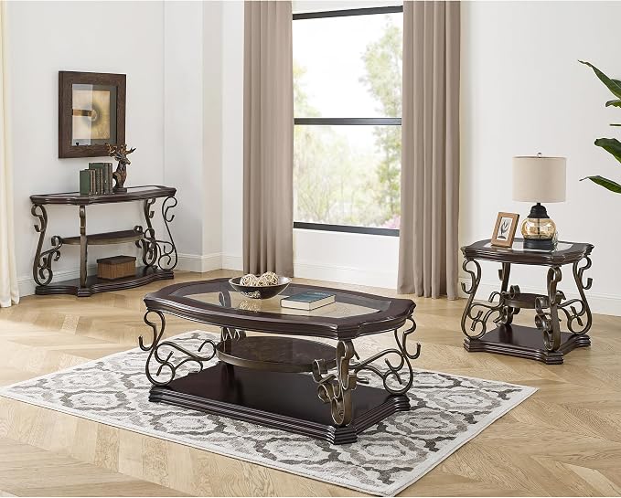52'' Dark Brown Retro Wooden Coffee Table - Image 6