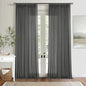 Charcoal Gray Linen Pinch Pleat Semi Sheer 120 Inch Curtains 2 Panels Set | by Twodrapes
