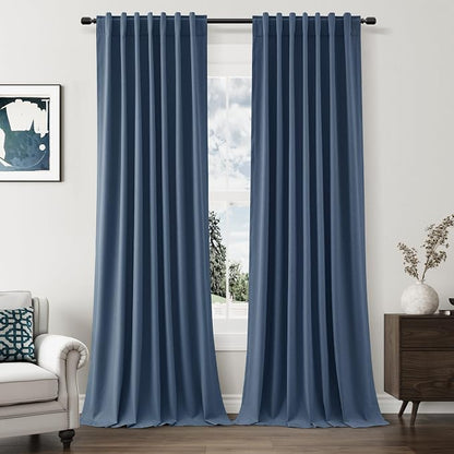 100% Blackout Curtains 96 Inch Length 2 Panels Set by Guken