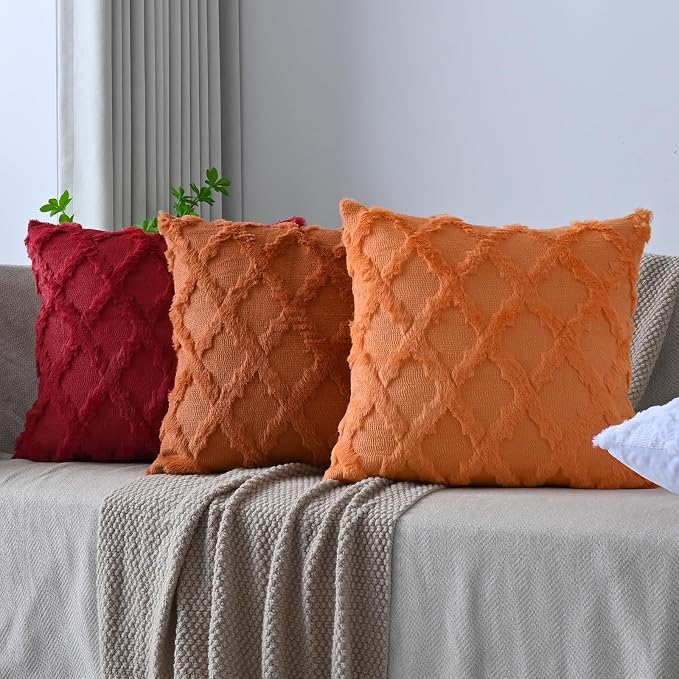 Set of 2 Soft Moroccan Throw Pillow Covers 20x20 Inch Plush Boho Decorative - Image 2