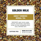 Tiesta Tea - Golden Milk, Loose Leaf, Sweet Turmeric Herbal Tea, Non-Caffeinated Herbal Blend, Makes Hot or Iced Up to 20-25 Cups, 3oz Resealable Pouch