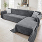 2 Pieces Sectional Couch Covers L Shaped Cover L Dark Gray | Thick Washable by Unknown