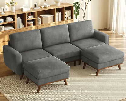 Vesgantti 97" Modular Sectional Sofa Dark Gray, U-Shaped Couch by Vesgantti